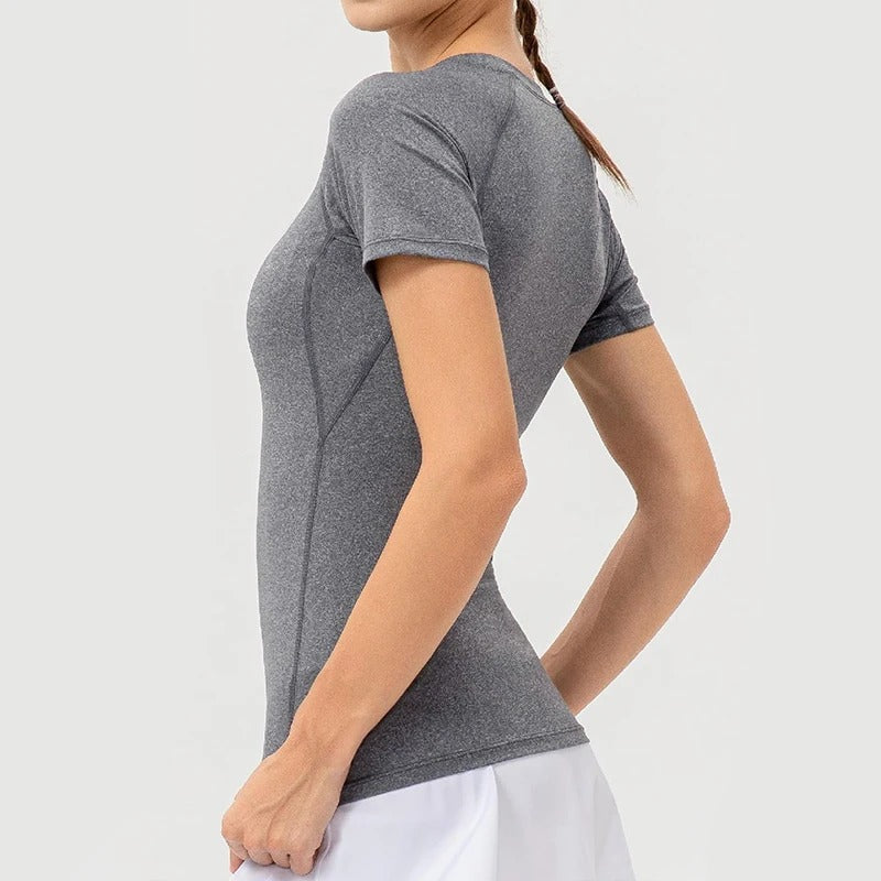T-shirt de sport compressif pour femmes