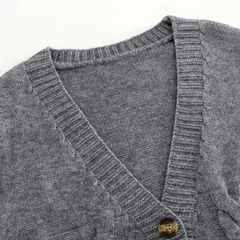 Cardigan en maille à col en V pour femmes