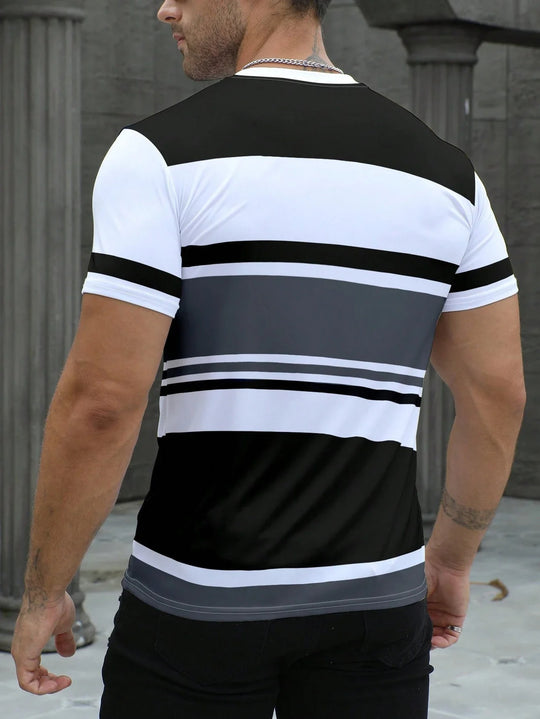 T-shirt décontracté rayé pour homme