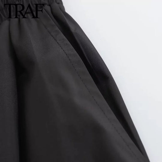 Jupe trapèze plissée large pour femme