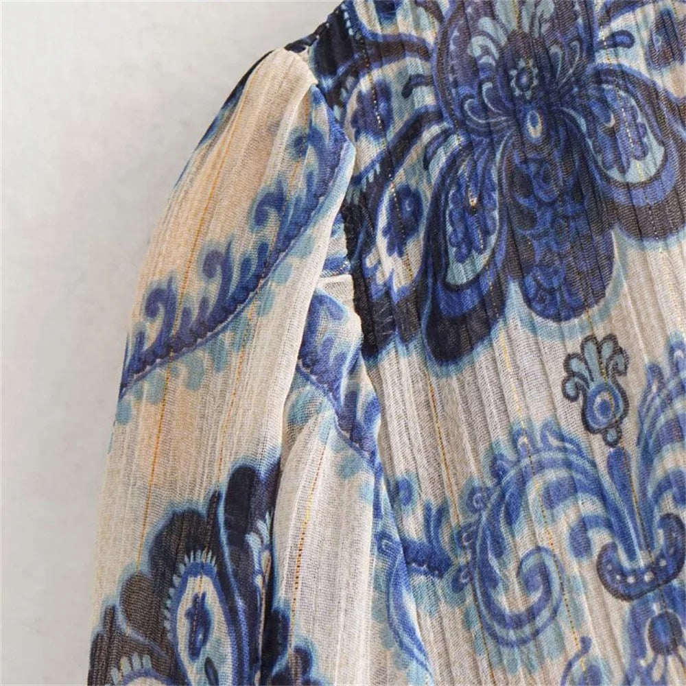 Robe décontractée à imprimé métallisé pour femme