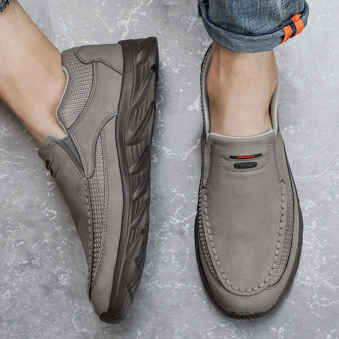 Baskets mocassins en cuir pour homme