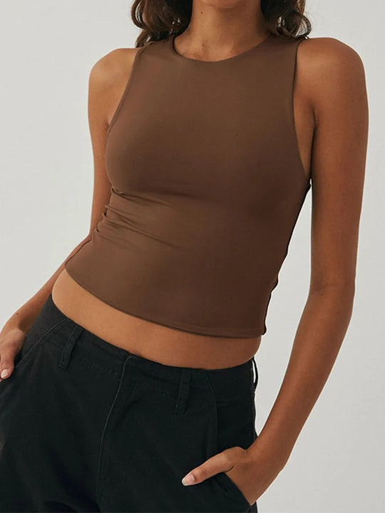 Gilet de sport slim sans manches pour femme