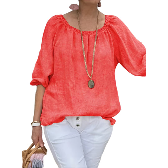 Blouse ample décontractée à manches courtes pour femme