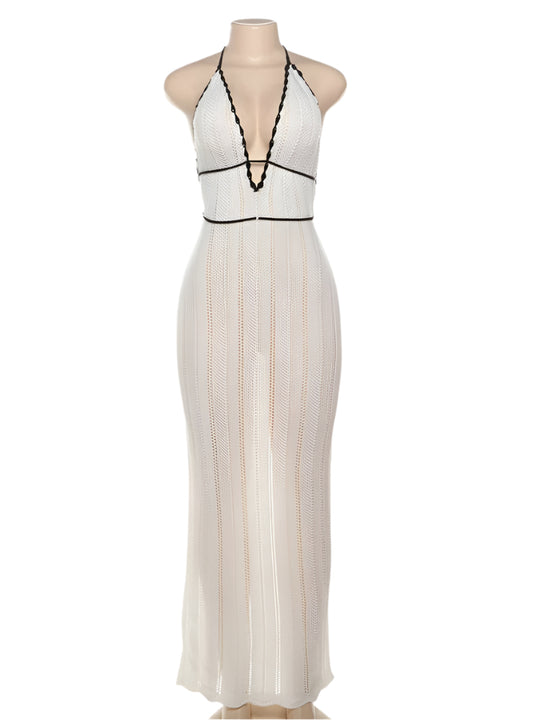 Robe dos nu à lacets pour femme
