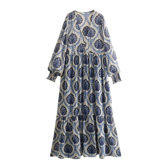 Robe décontractée à imprimé métallisé pour femme