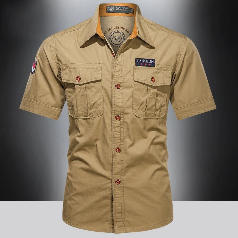 Chemise de travail en pur coton pour homme