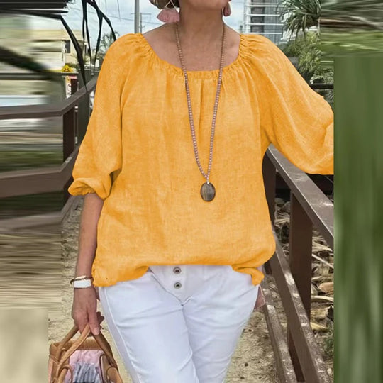 Blouse ample décontractée à manches courtes pour femme