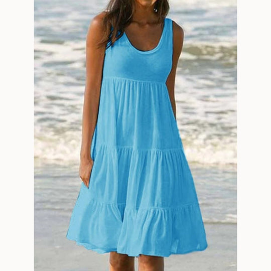 Mini-robe bohème à volants pour femme