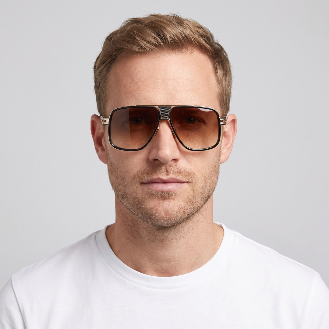 Lunettes de Soleil Aviateur Homme Style Classique avec Protection UV