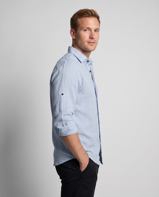 Chemise Homme Décontractée en Coton Col à Revers