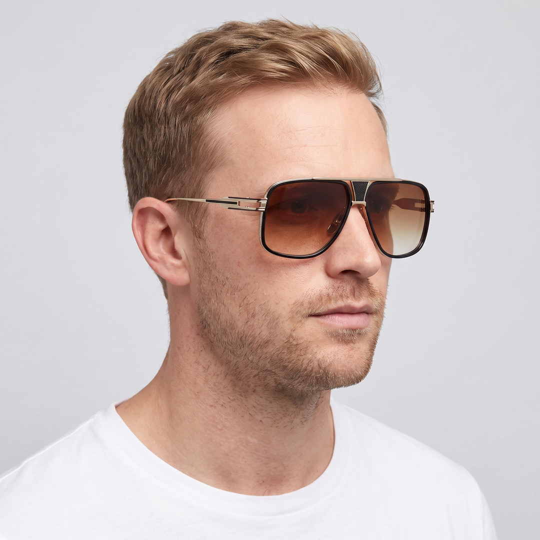 Lunettes de Soleil Aviateur Homme Style Classique avec Protection UV