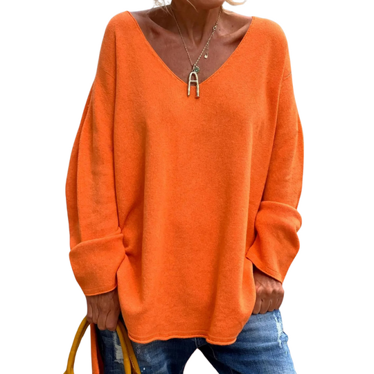 Pull oversize en maille à col en V