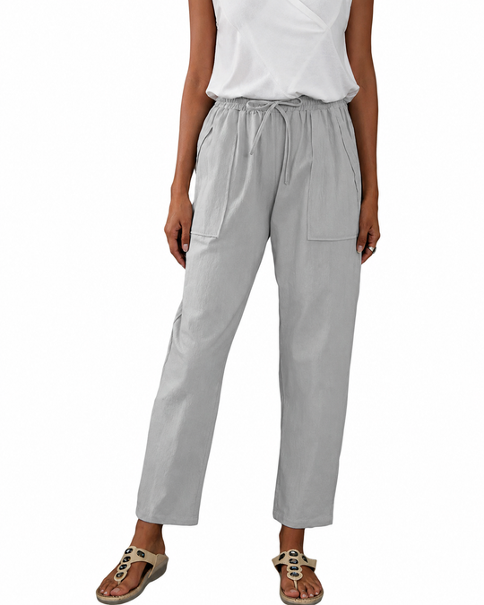 Pantalon de détente femme taille élastique avec poches