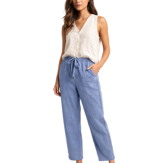 Pantalon Femme Cropped Uni au Style Léger