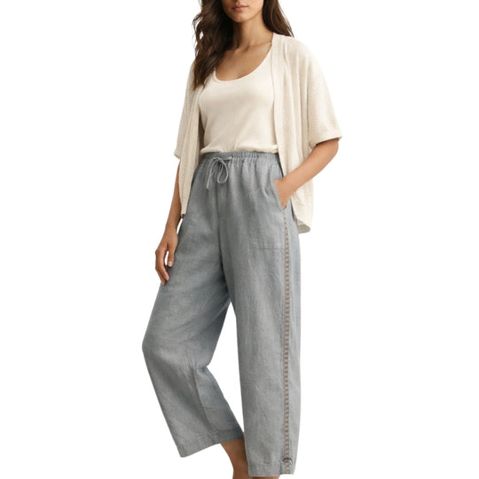 Pantalon Femme Cropped Uni au Style Léger