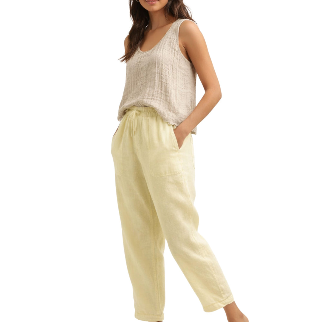 Pantalon Femme Cropped Uni au Style Léger