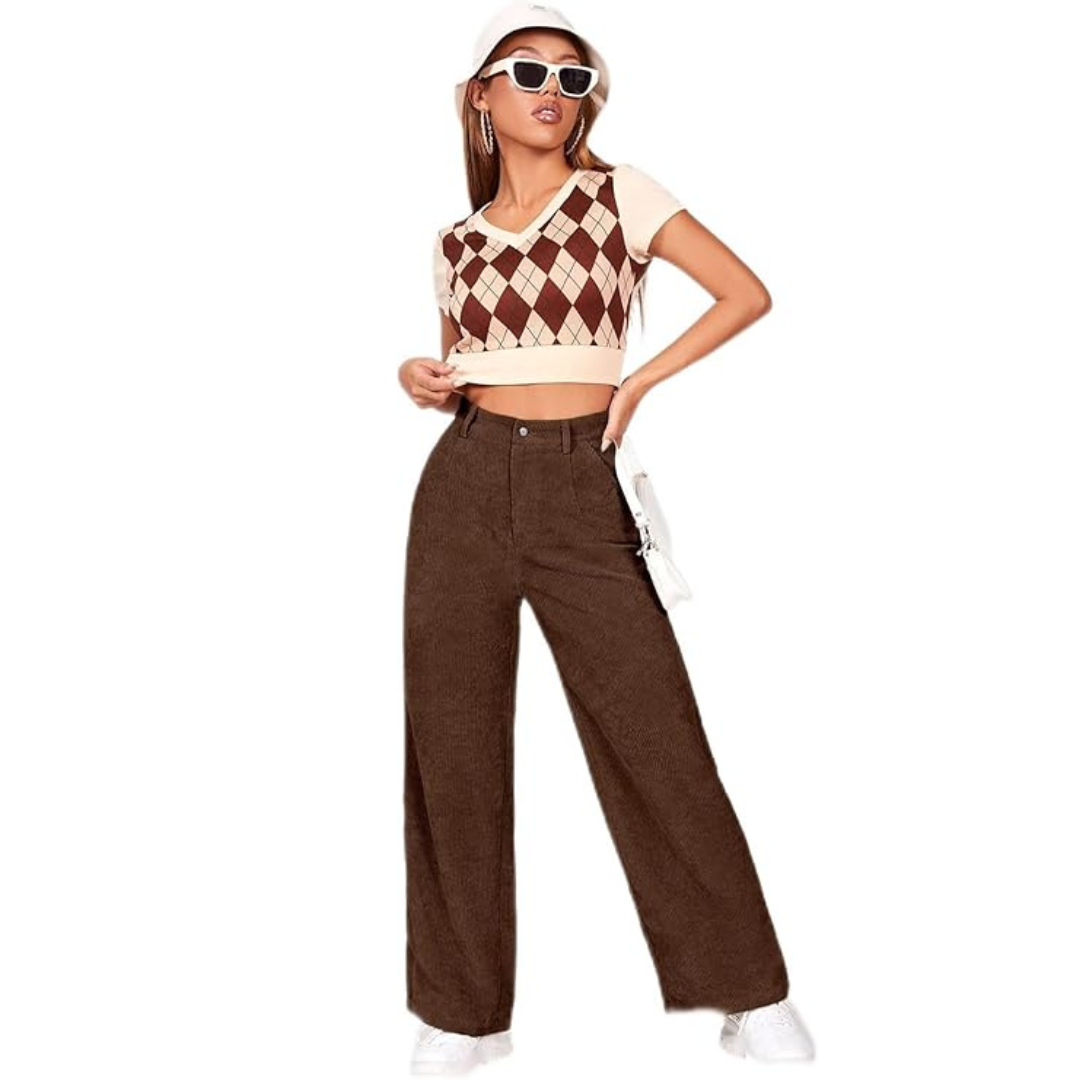 Pantalon décontracté rétro pour femme