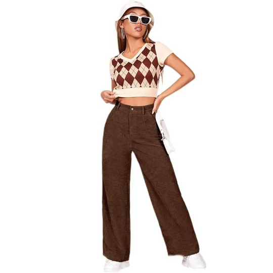 Pantalon décontracté rétro pour femme