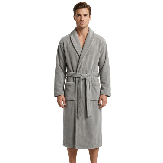 Peignoir d'Hiver pour Femme et homme à Manches Longues avec Ceinture et Poches