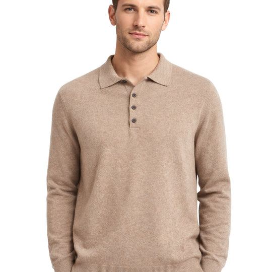 Pull Homme Cachemire Col Polo Hiver Laine Mérinos