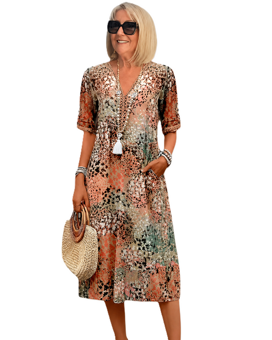 Robe Femme Bohème Fluide Drapée