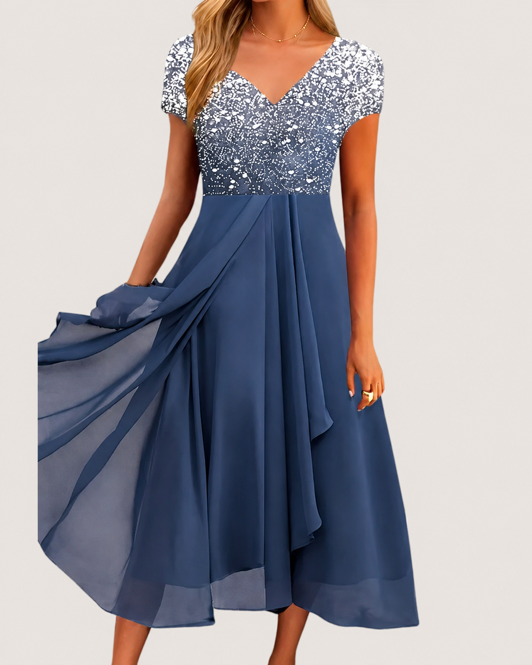 Robe Femme Midi Imprimé Floral Décolleté en V
