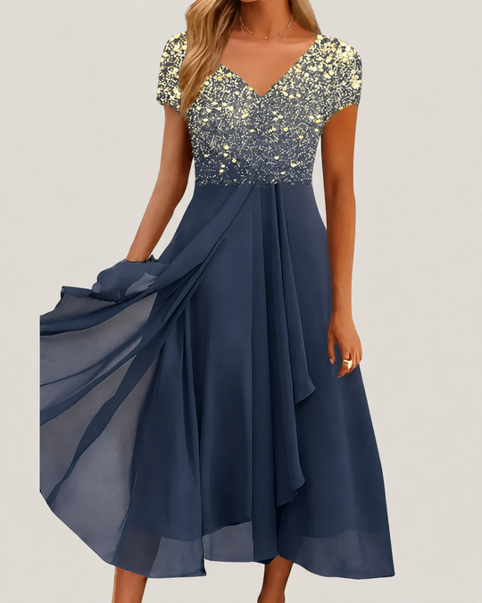 Robe Femme Midi Imprimé Floral Décolleté en V