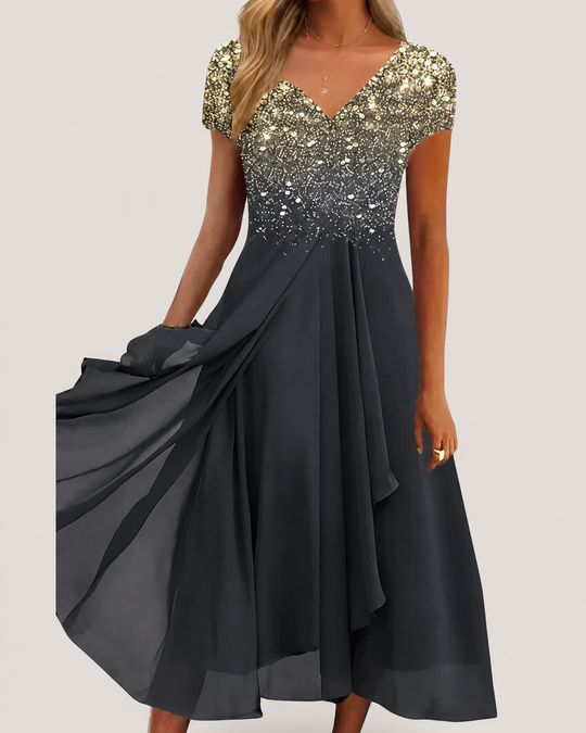 Robe Femme Midi Imprimé Floral Décolleté en V