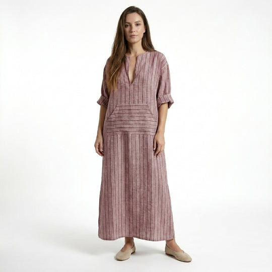 Robe Longue Femme Décontractée Rayée – Style Été et Coupe Fluide