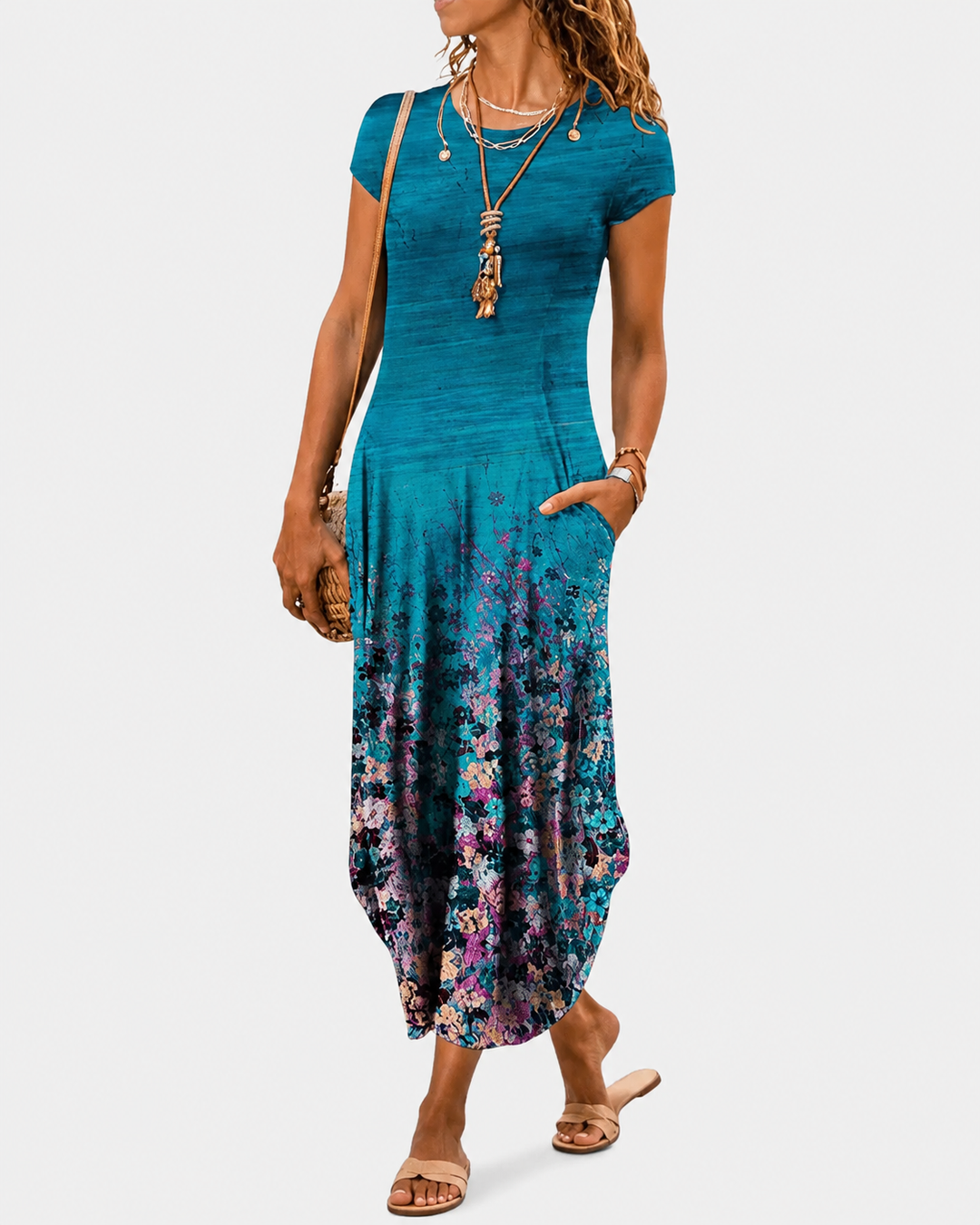 Robe Maxi Femme Chic en Tissu Léger