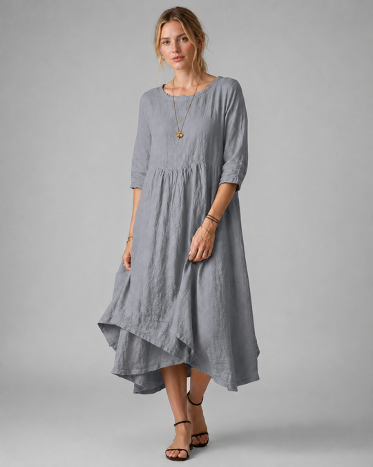 Robe Midi Femme à Manches Longues