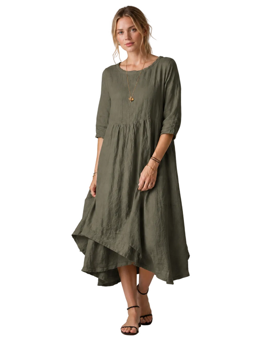 Robe Midi Femme à Manches Longues
