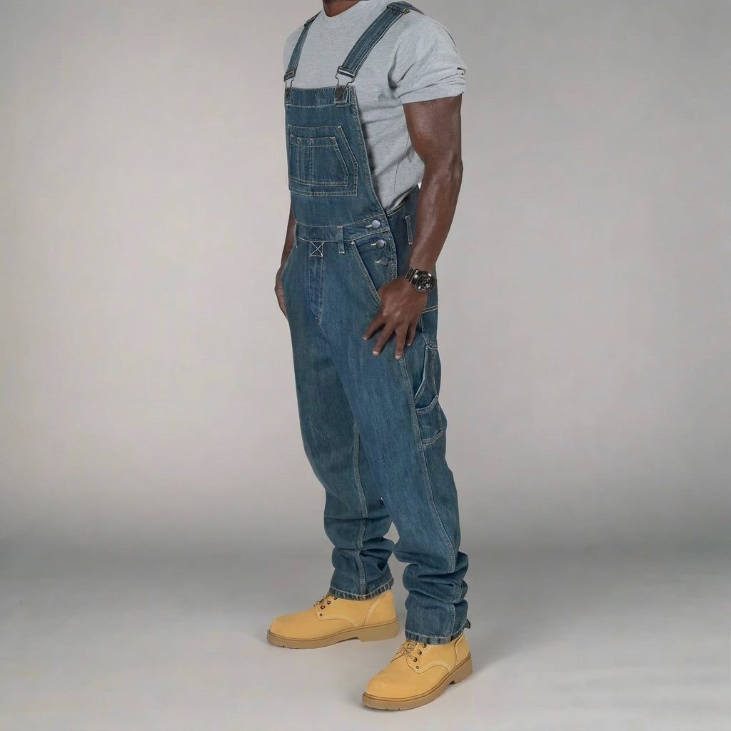 Salopette Homme Style Décontracté avec Poches Fonctionnelles