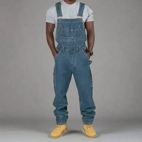 Salopette Homme Style Décontracté avec Poches Fonctionnelles