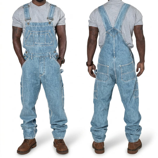 Salopette Homme Style Décontracté avec Poches Fonctionnelles