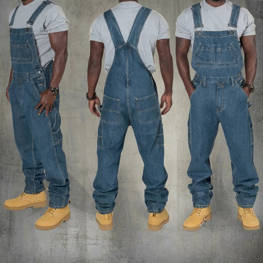 Salopette Homme Style Décontracté avec Poches Fonctionnelles