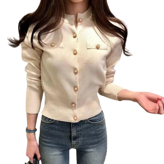 Cardigan en maille à simple boutonnage pour femmes