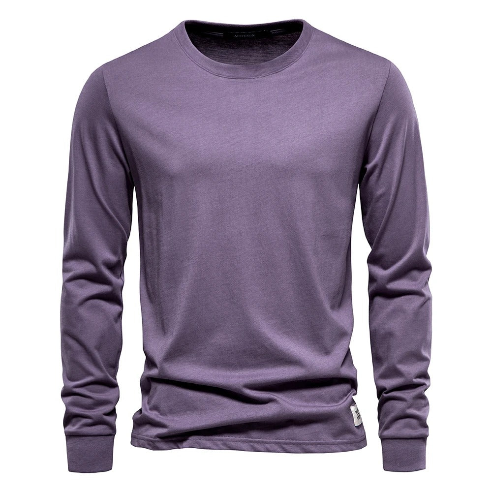 T-shirt à manches longues de couleur unie pour hommes