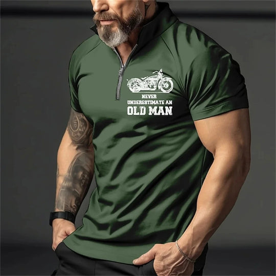 Polo vintage imprimé 3D pour homme