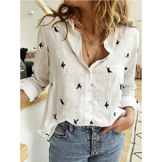 T-shirts décontractés vintage en coton et lin pour femmes