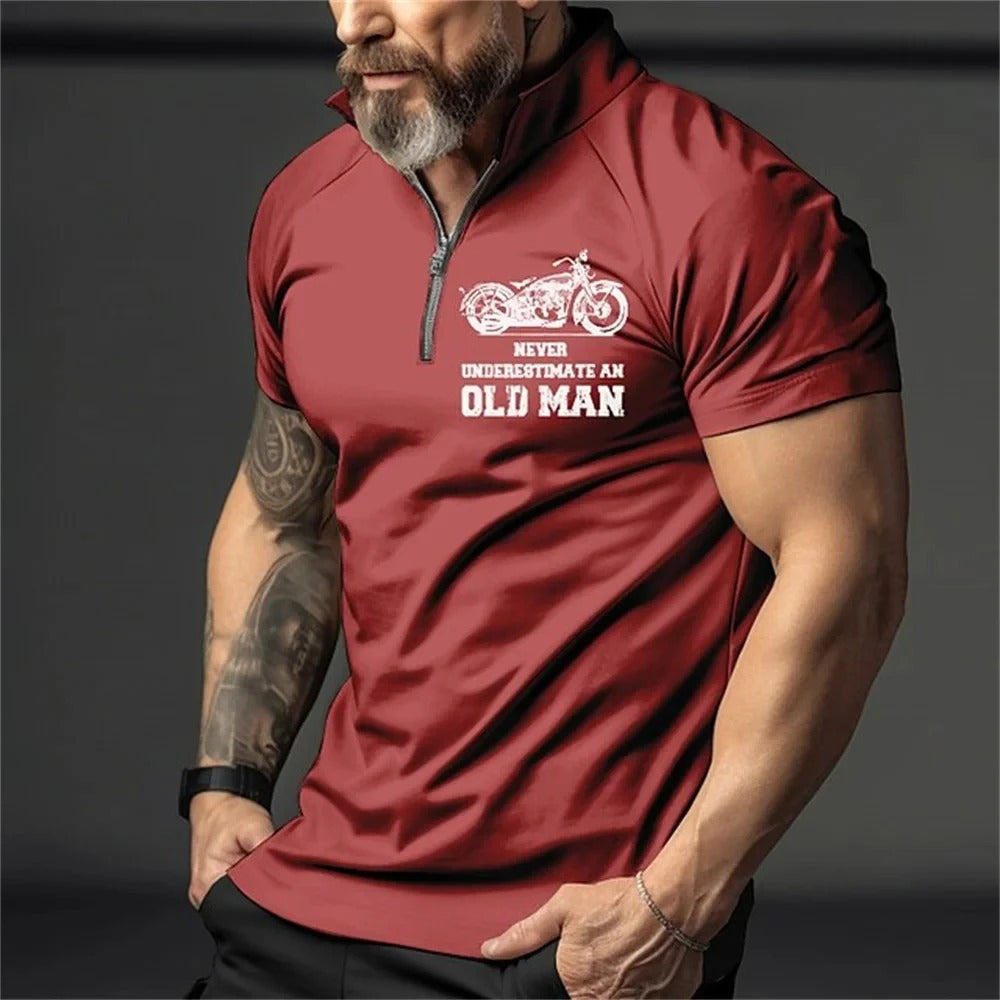 Polo vintage imprimé 3D pour homme