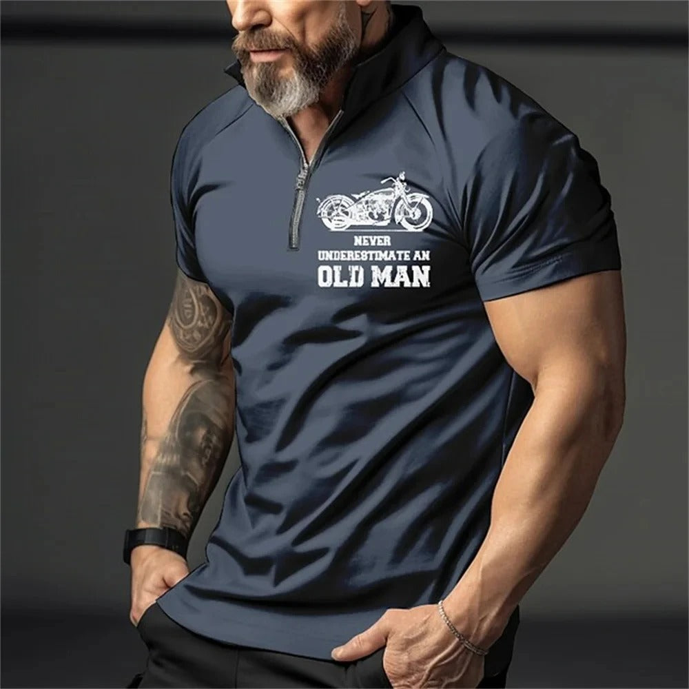 Polo vintage imprimé 3D pour homme