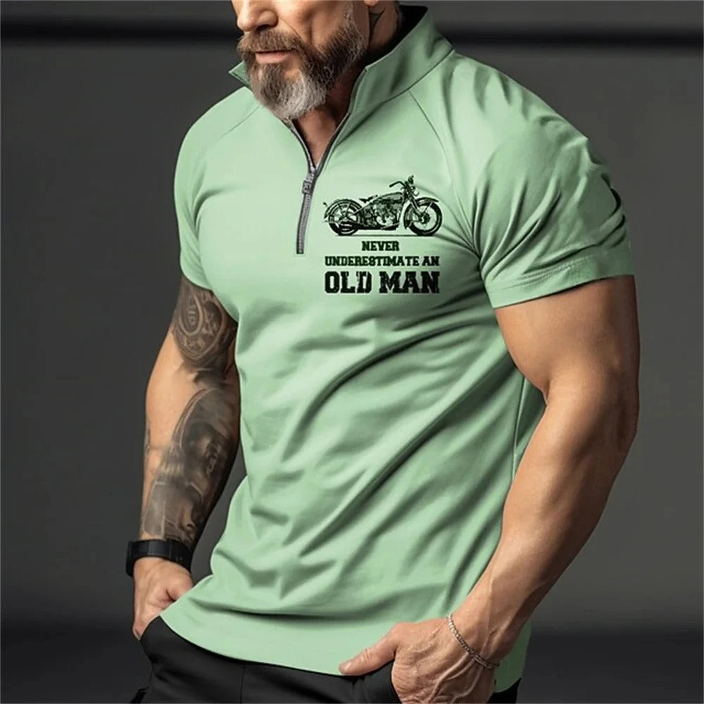 Polo vintage imprimé 3D pour homme