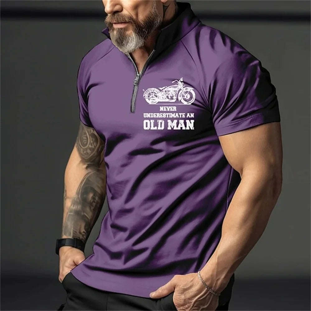 Polo vintage imprimé 3D pour homme