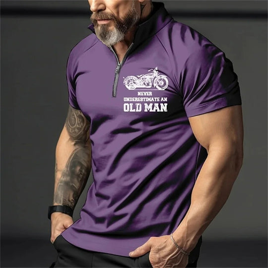 Polo vintage imprimé 3D pour homme