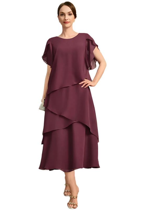 Robe en mousseline superposée grande taille pour femme