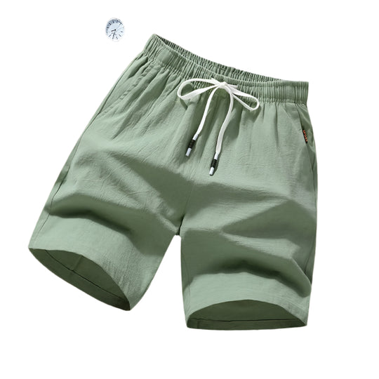 Short de plage en coton et lin pour homme