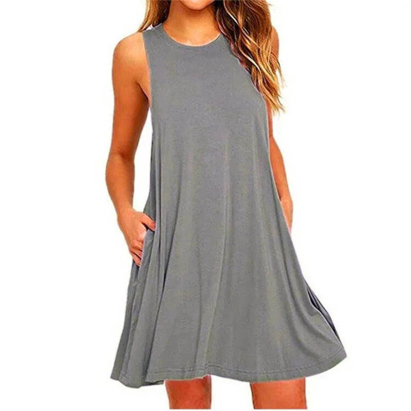 Robe t-shirt décontractée à plis pour femmes