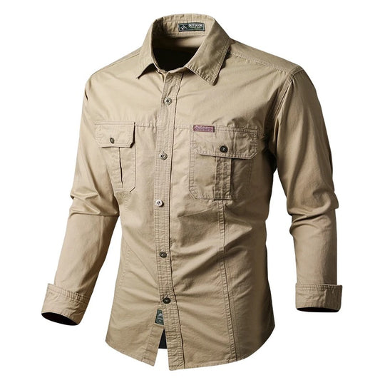 Chemise militaire à manches longues pour homme